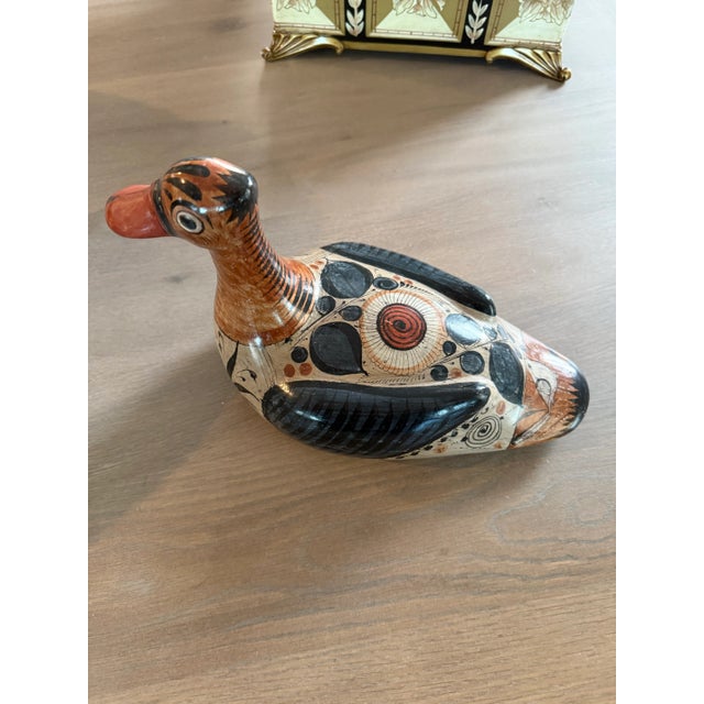Large Vintage Tonala Pottery Duck For Sale - Image 4 of 12