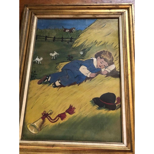American Little Boy Blue Painting on Canvas Cloth For Sale - Image 3 of 18