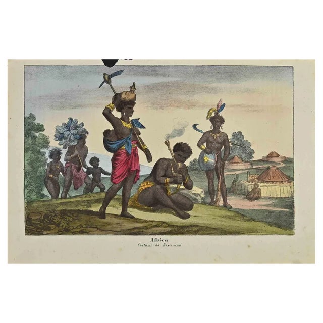 Auguste Wahlen, Ancient African Customs, Lithograph, 1844 For Sale