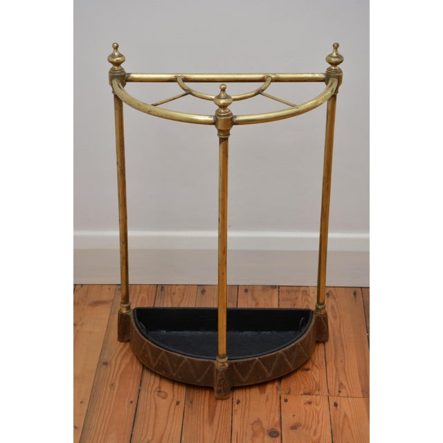 Antique Victorian Umbrella Stand in Brass, 1870 For Sale - Image 3 of 14