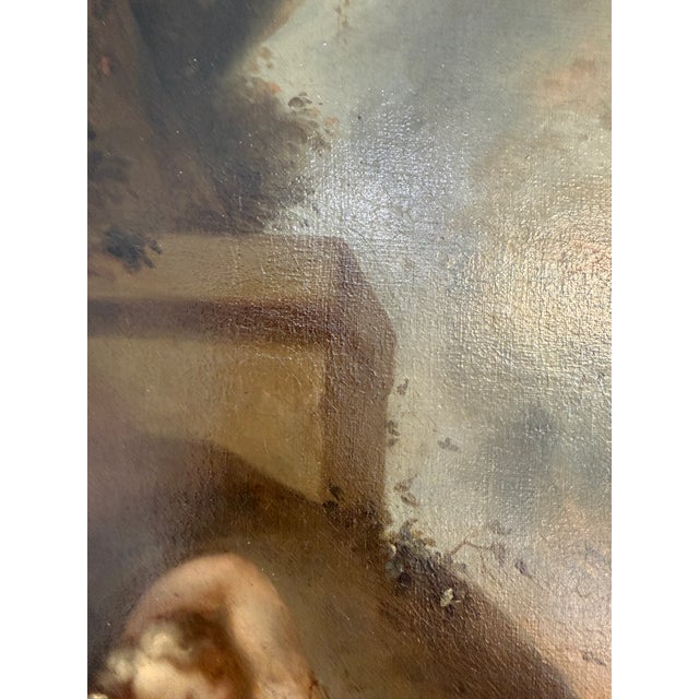 Late 17th Century European Baroque Oil Painting of Goddess and Cherub, Framed For Sale - Image 18 of 18