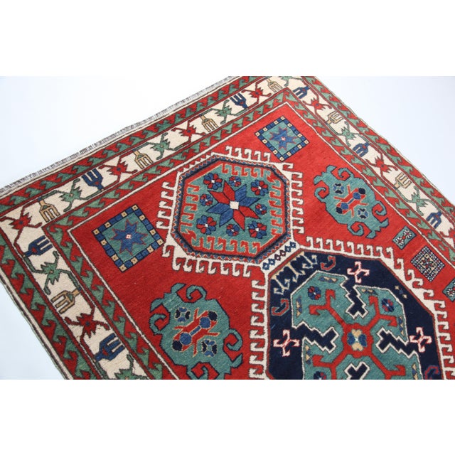 Vintage Azerbaijani Lori Pambak Rug – Fine Handwoven Pure Wool -4' 7'' X 6' 5' For Sale - Image 13 of 14