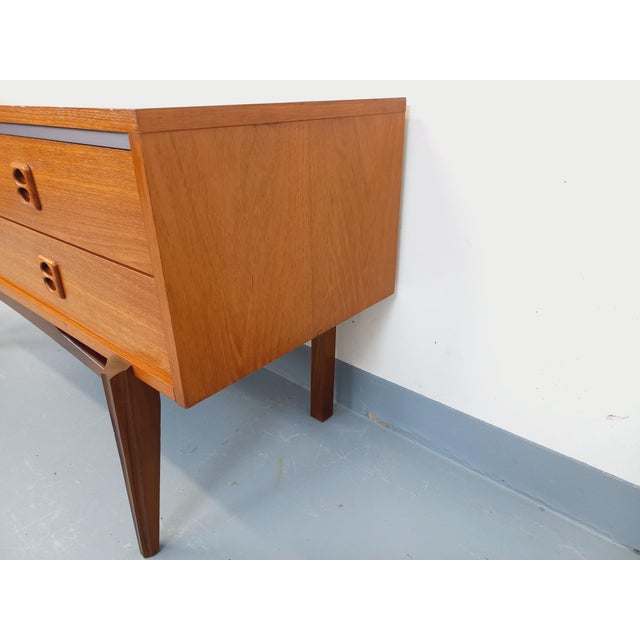Tan Small Vintage Scandinavian Teak Sideboard, 1960s For Sale - Image 8 of 15