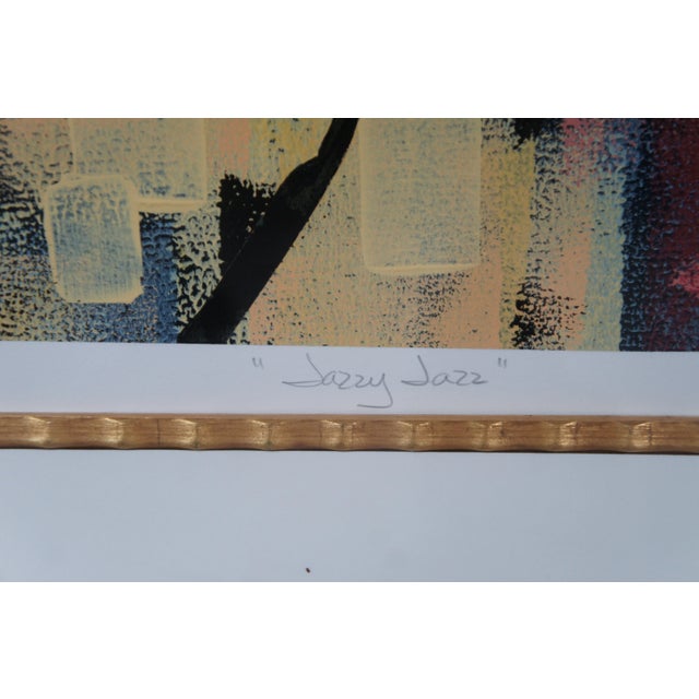 Late 20th Century Dean Hayes "Jazzy Jazz" Large Abstract Serigraph Hand Signed Framed 45" For Sale - Image 5 of 11