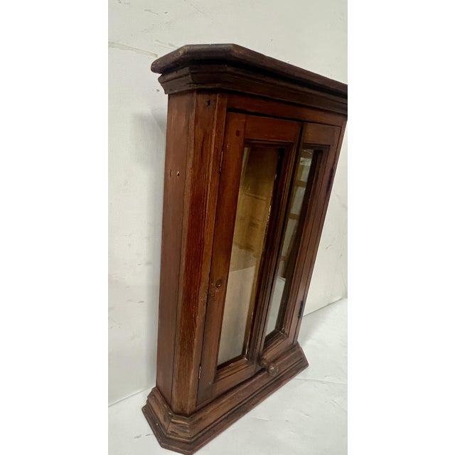 Wood Small Wall-Mounted Display Case with Two Doors For Sale - Image 7 of 8