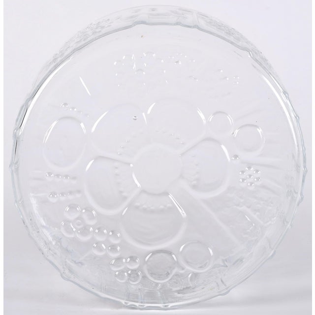 Glass Iittalla Flora Oiva Toikka Large Glass Vintage Salad Bowl For Sale - Image 7 of 9