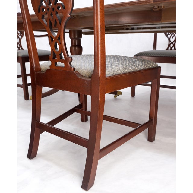 Baker Charleston Collection Mahogany Banded Dining Table 6 Chairs Set Stunning! For Sale - Image 12 of 18