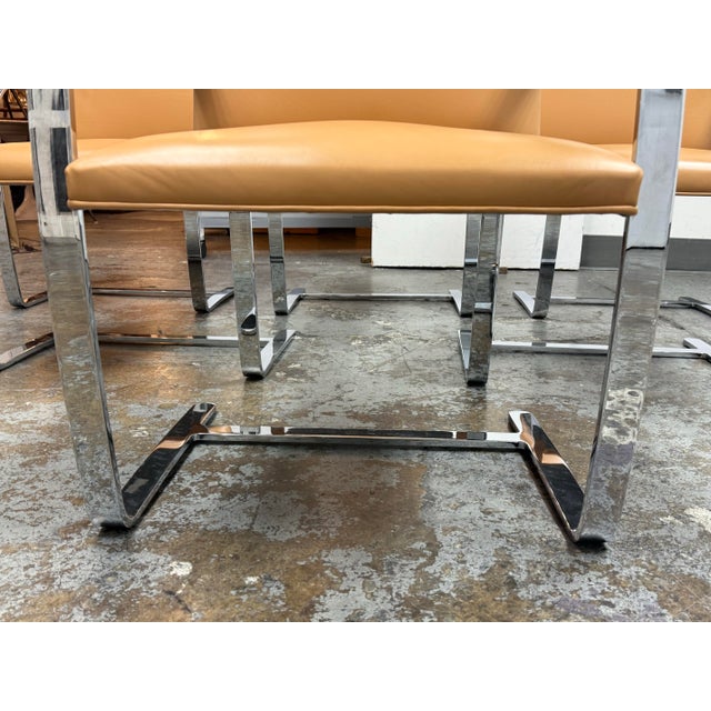 Camel Ludwig Mies Van Der Rohe for Knoll Brno Armchairs, Set of Six For Sale - Image 8 of 12