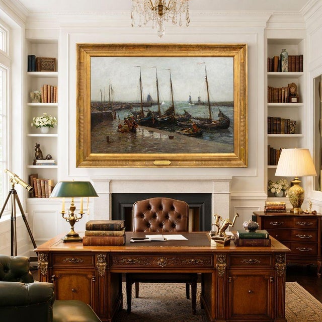 ROBERT WEIR ALLAN, R.S.A., R.W.S., R.S.W. Scottish, 1852-1942 "In from the North Sea: A Dutch Herring Fleet" Oil on...