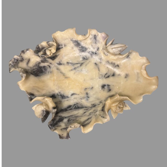 Antique Chinese Carved Soapstone Lotus Flower Bowl Brush Wash For Sale - Image 4 of 9