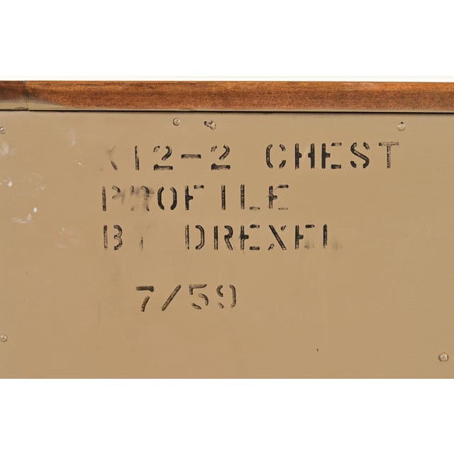 John Van Koert for Drexel Profile Mid-Century Modern Sculpted Walnut Highboy Dresser, 1959 For Sale - Image 14 of 15