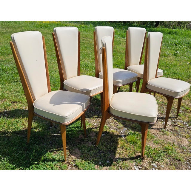 Monobloc White Skai Chairs, 1960, Set of 6 For Sale - Image 12 of 15