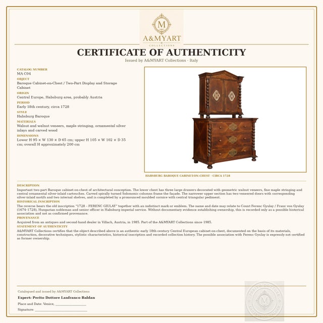 Austrian Trumeau Commode in Walnut, 1728 For Sale - Image 11 of 12