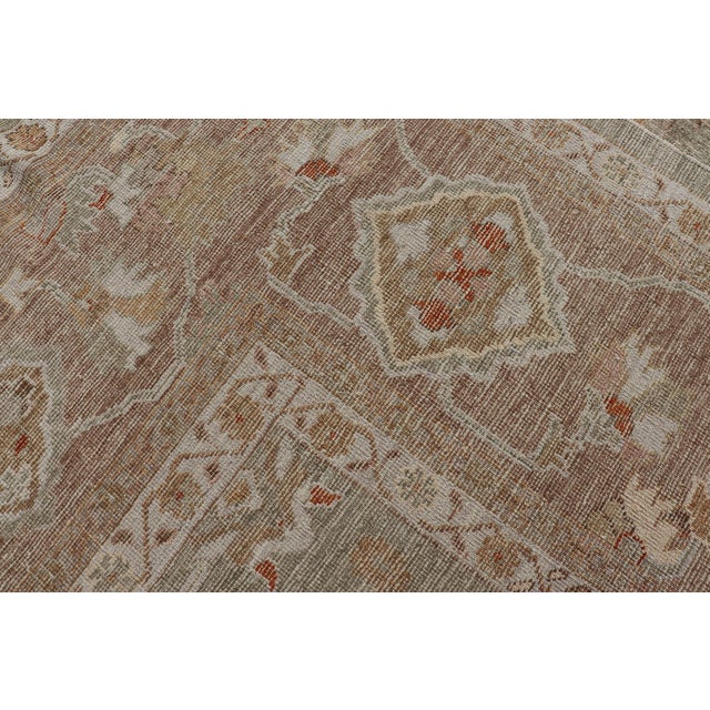Large Turkish Angora Oushak Rug With Soft Green Field and Rust Accents For Sale - Image 13 of 13