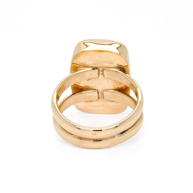 Vintage 14k Gold & 'Crown of Silver' Psilomelain Gemstone Signet Style Ring For Sale - Image 9 of 12