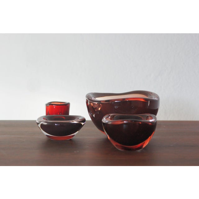 The “Selena” glass bowl is an exceptional example of Scandinavian functional glass artistry, designed by Sven Palmqvist...