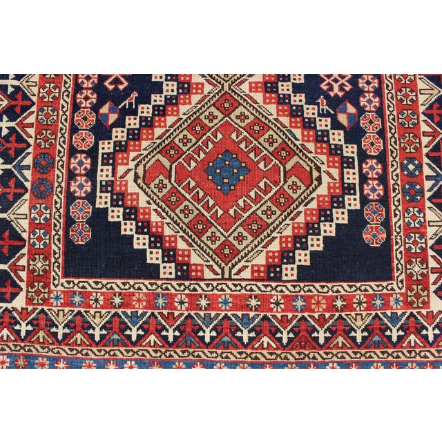 Antique Caucasian Shirvan Rug With Tribal Design and Medallions 3'11 X 7'1 For Sale In Atlanta - Image 6 of 9