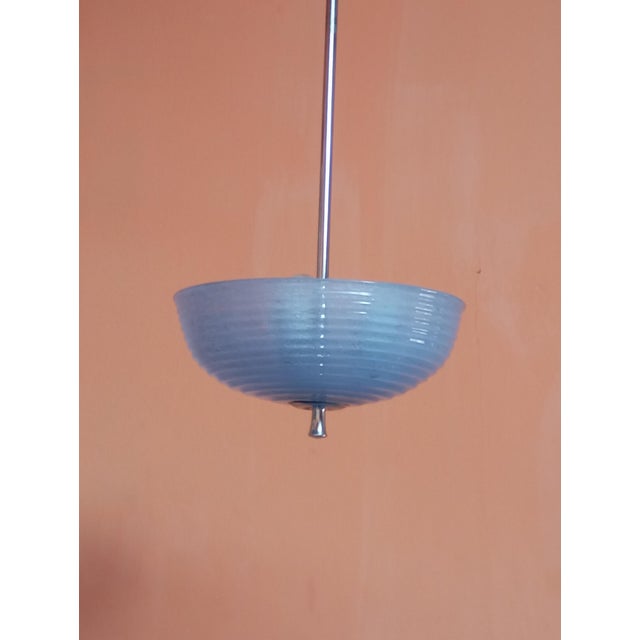 Pulegoso Light Blue Glass Chandelier by Barovier & Toso, Murano, 1960s For Sale - Image 15 of 16