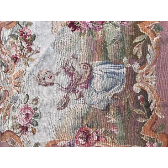 Textile Antique Aubusson Cushion Chair Cover Tapestry, 1890s For Sale - Image 7 of 9
