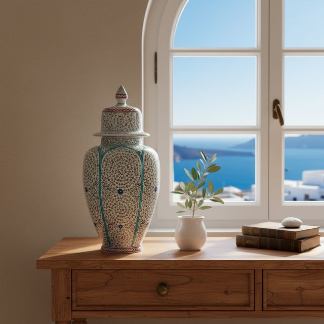 The Crown of the Collection This Handmade Ceramic “Shah” Vase is the pinnacle of the Golden Horn series. Standing at 30...