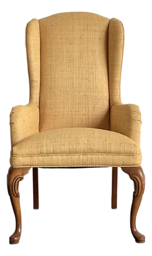 Vintage Raffia Wingback Chair