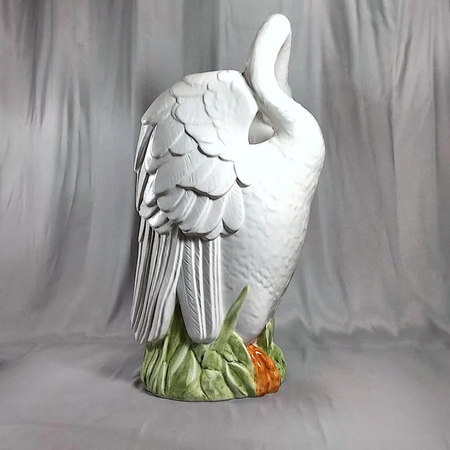 Ceramic Large Vintage Italian Ceramic Standing Swan Jardinière/Planter For Sale - Image 7 of 12