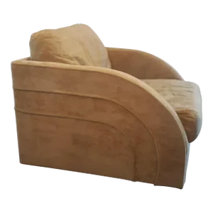 Vintage Thayer Coggin Art Deco Style Butter Beige Lounge Chair 1970s