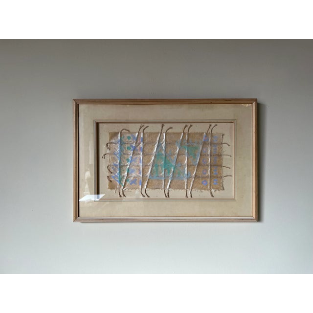 Mid-Century Modern 70's Vintage C. Dunlap "String Thingi" Wall Art, Framed For Sale - Image 3 of 13