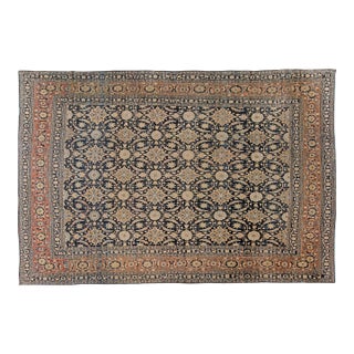 Antique Persian Kirman Botanic Handmade Wool Carpet For Sale
