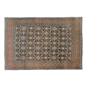 Antique Persian Kirman Botanic Handmade Wool Carpet