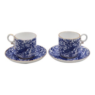 Circa 1878-1890 Pair of Demitasse Cups and Saucers by Royal Crown Derby For Sale