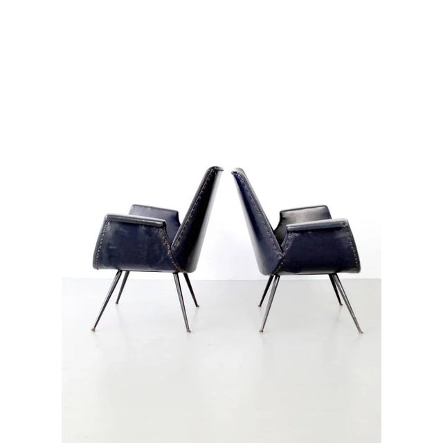 Set of Black Armchairs by Gastone Rinaldi for Rima, 1950s For Sale - Image 9 of 18
