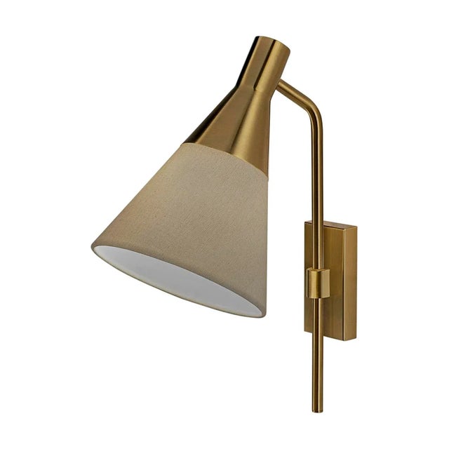 Not Yet Made - Made To Order Brushed Brass Wall Light For Sale - Image 5 of 5
