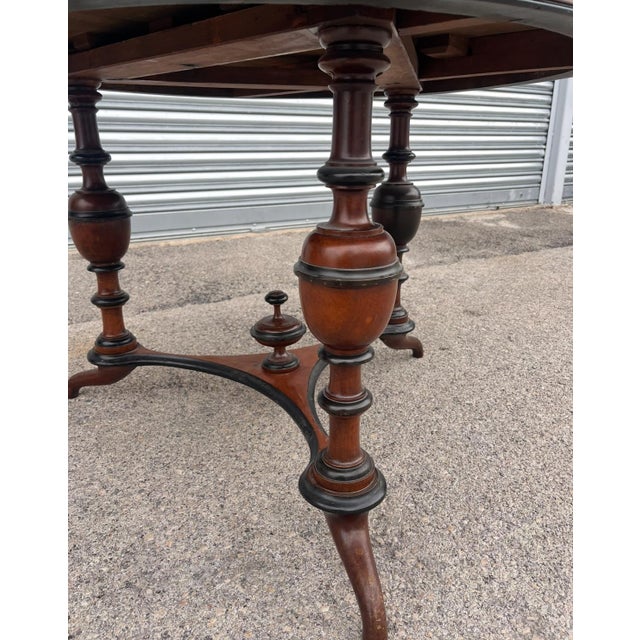 Antique Dining Table in Walnut, 1890s For Sale - Image 5 of 6