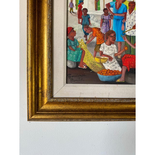 Louines Mentor (Haiti,1936-?) Oil on Canvas Painting, Framed/ Sold For Sale In Miami - Image 6 of 11