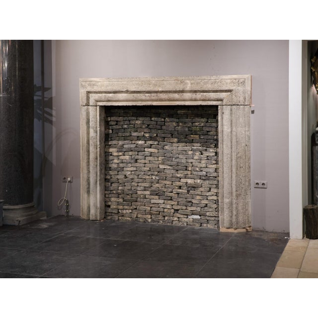 Antique Italian Limestone Fireplace Mantel with Bolection Profile, 1600s For Sale - Image 11 of 17