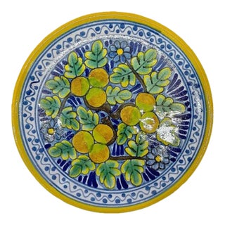 Vintage Deruta Style Lemon Wall Plaque For Sale