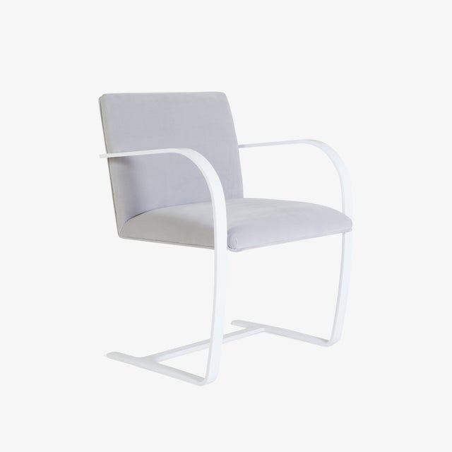 Brno Flat-Bar Chairs in Dove Velvet, Lunar Gloss Frame For Sale - Image 10 of 10
