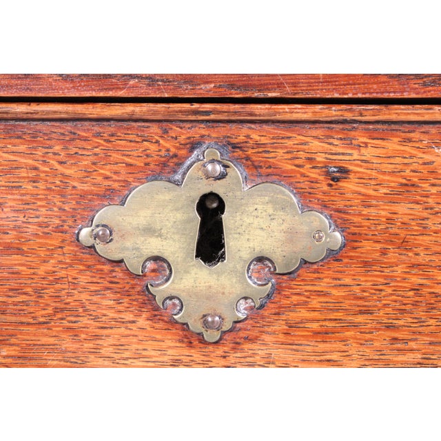 George III Oak Slant Top Desk For Sale - Image 10 of 15