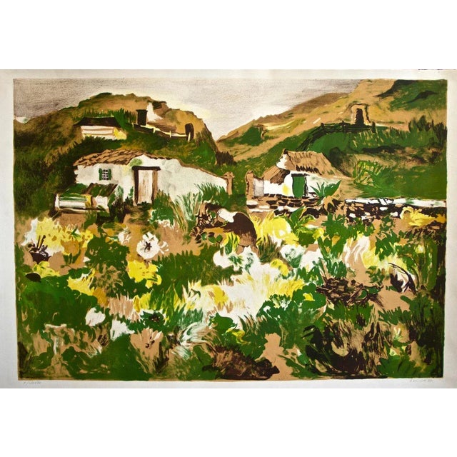 Village 1st Stadium - Original Lithograph by Giovanni Omiccioli - 1971 1971 For Sale - Image 5 of 5