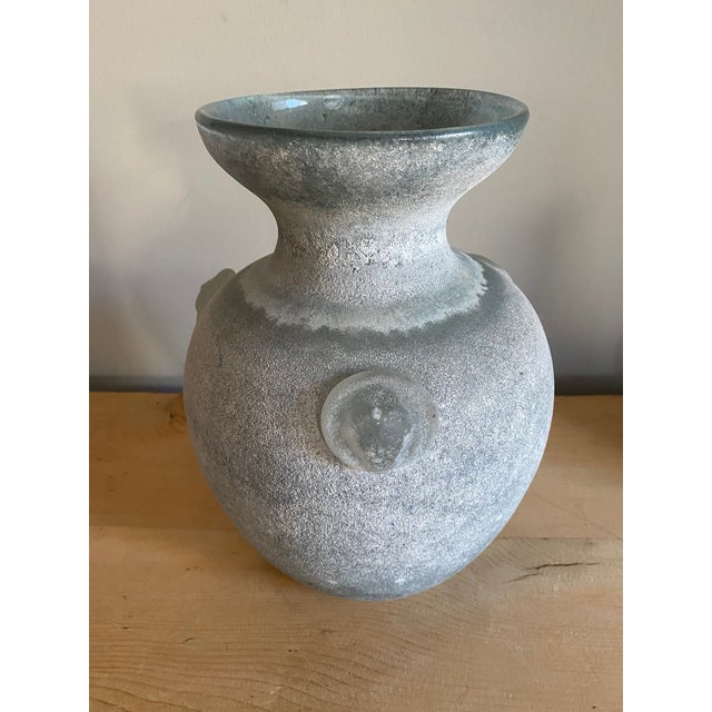Italian Late 20th Century Canedese Italian Murano Scavo Glass Vase For Sale - Image 3 of 8
