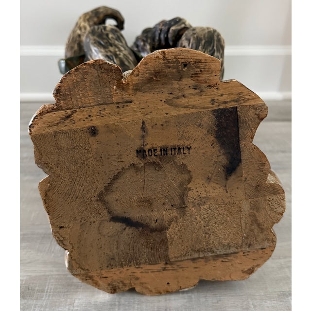 Late 20th Century Vintage Italian Carved Polychrome Monkey Scholar Figure 23” Decorative Sculpture For Sale - Image 5 of 5