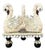 Vintage Shell Encrusted Wood Swan Table For Sale