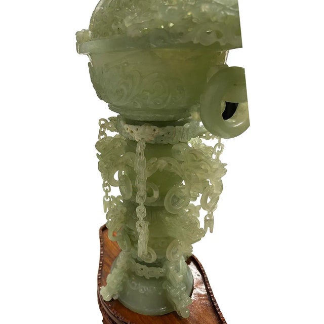 Mid-20th Century Chinese Huge 3 Tiers Carved Jade Dragon Tower For Sale - Image 12 of 13