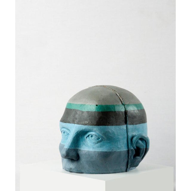 Architectural Head Sculpture with Chromatic Strata Project 20, 2025, Painted Cement For Sale - Image 4 of 12