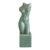 Ceramic Nude Female Sculpture on Plinth With Sage Green Glaze For Sale