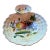 Mid 20th Century Italian Hand-Painted Ceramic Tiered Seafood & Appetizer Server With Pearl Glaze For Sale