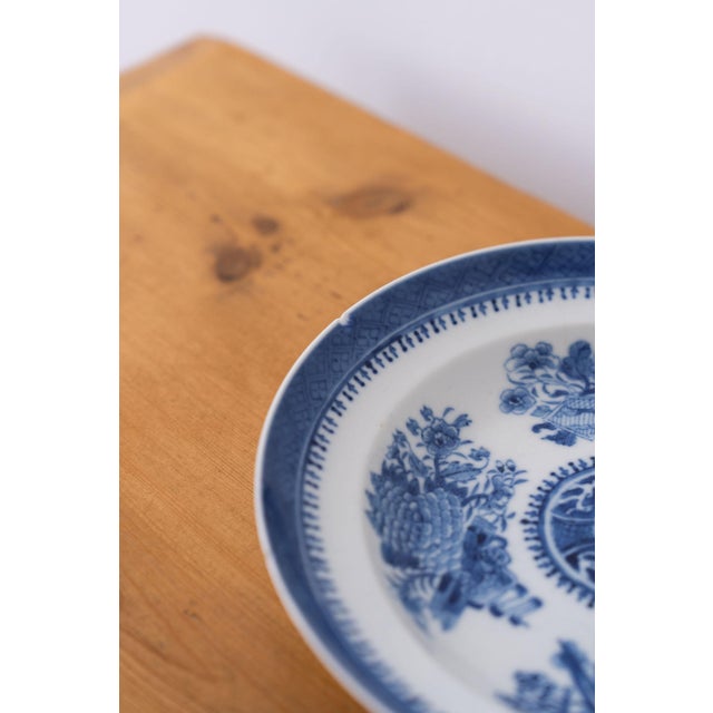 Mid 19th Century Mid 19th Century Chinese Blue + White 10" Fitzhugh Plates - Set of 4 (C. 1820-1850) For Sale - Image 5 of 7