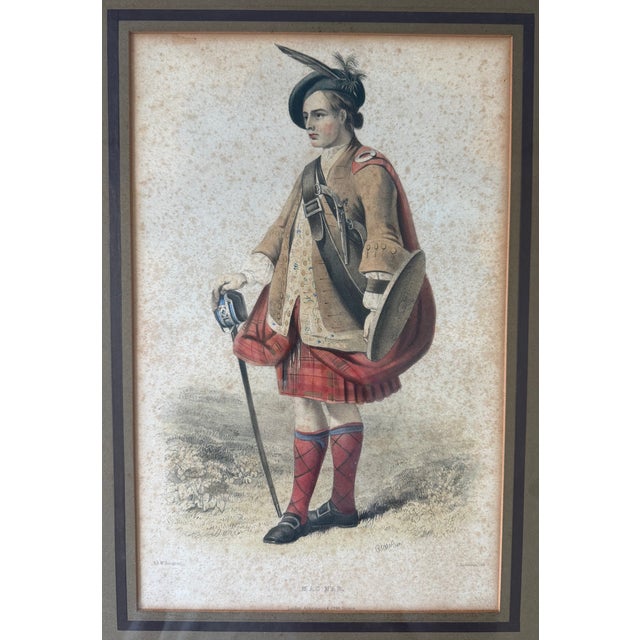Pair of Framed Hand Colored Lithographs of "The Clans of the Scottish Highlands" by Robert Ronald McIan For Sale - Image 10 of 16