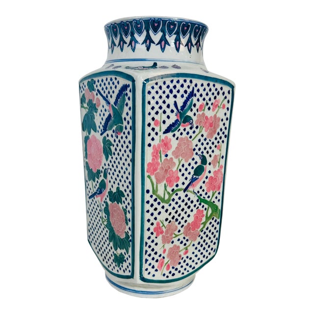 Large Chinoiserie Vase For Sale